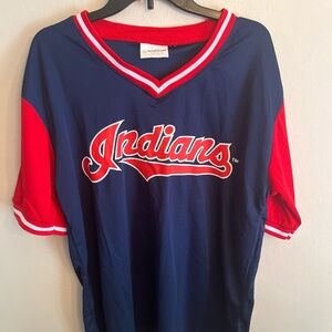 MLB Cleveland Indians #47 Trevor Bauer Promo Jersey Men’s XL Navy Blue/Red